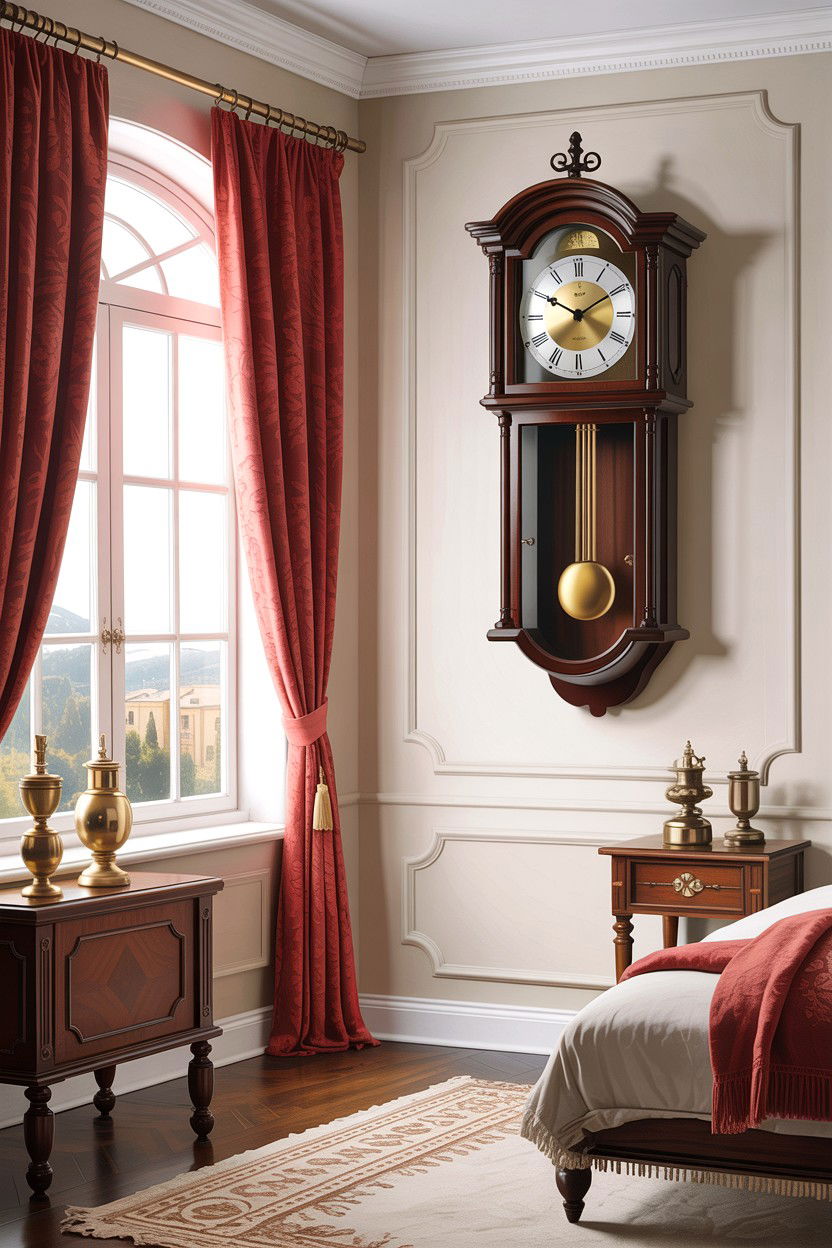 Pendulum wall clock - 30 bedroom clock ideas