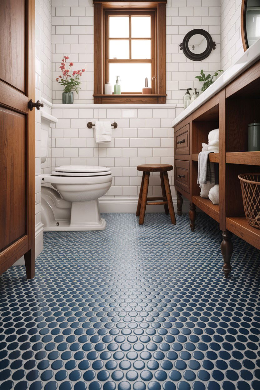 Penny Tile Bathroom Floor - 30 accent tile bathroom ideas