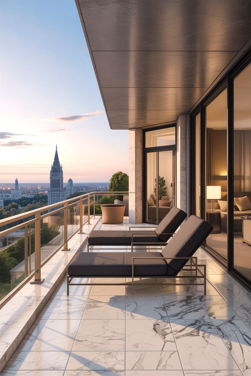 Penthouse Bedroom Balcony - 30 bedroom with terrace ideas