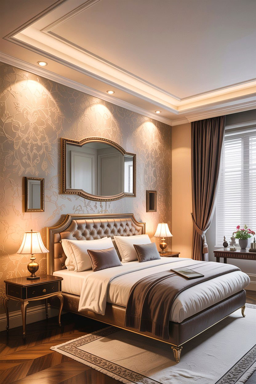 Peripheral ceiling border - 30 bedroom false ceiling designs