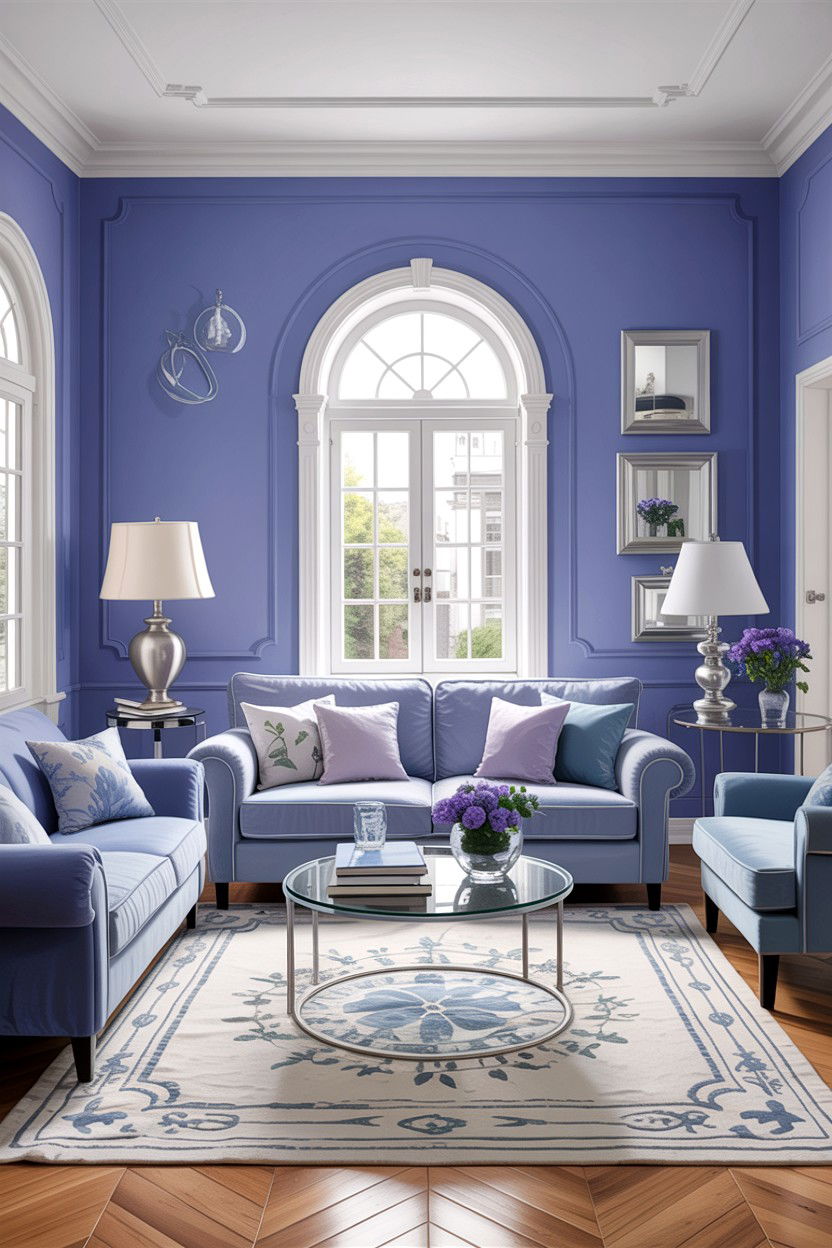 Periwinkle living room - 30 cool toned living room ideas