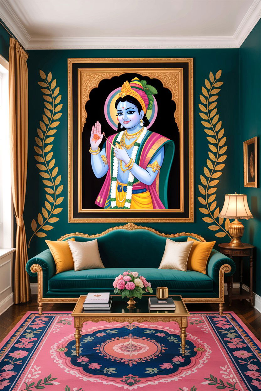 Pichwai Wall Art Decor - 30 Indian living room ideas