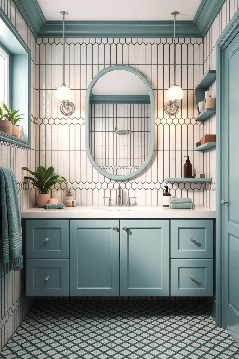 Picket tile bathroom - 30 handmade tile bathroom ideas