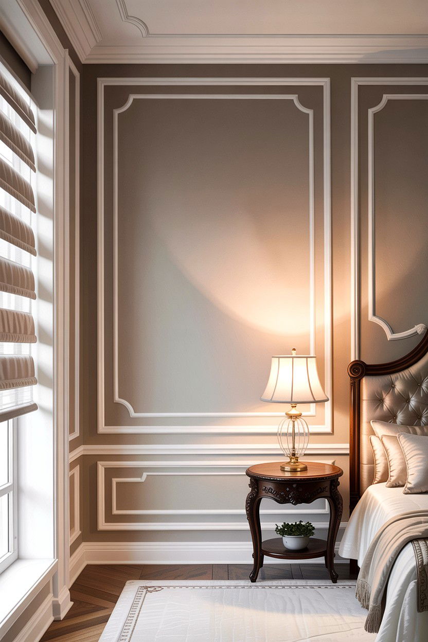 Picture Frame Molding - 30 bedroom accent wall ideas