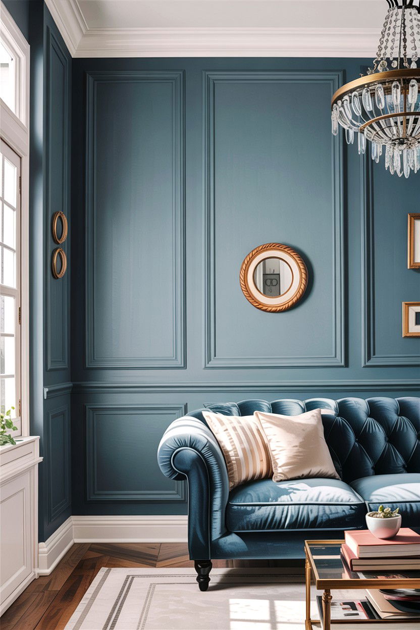 Picture Frame Molding - 30 living room feature wall ideas