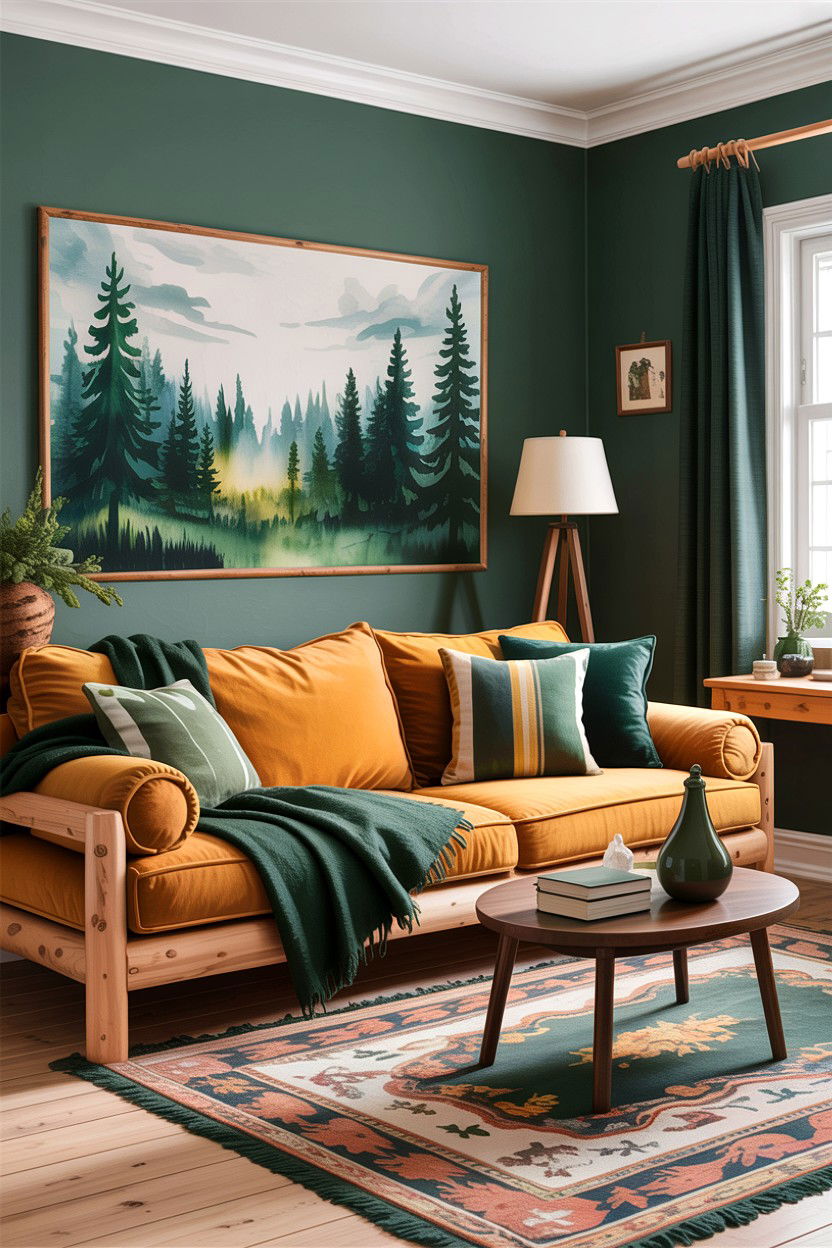 Pine forest living room - 30 forest living room ideas