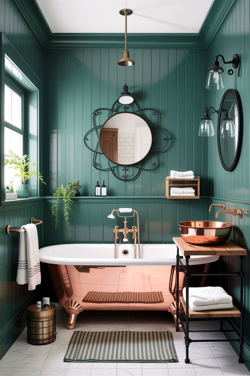 Pine green bathroom - 30 green bathroom design ideas