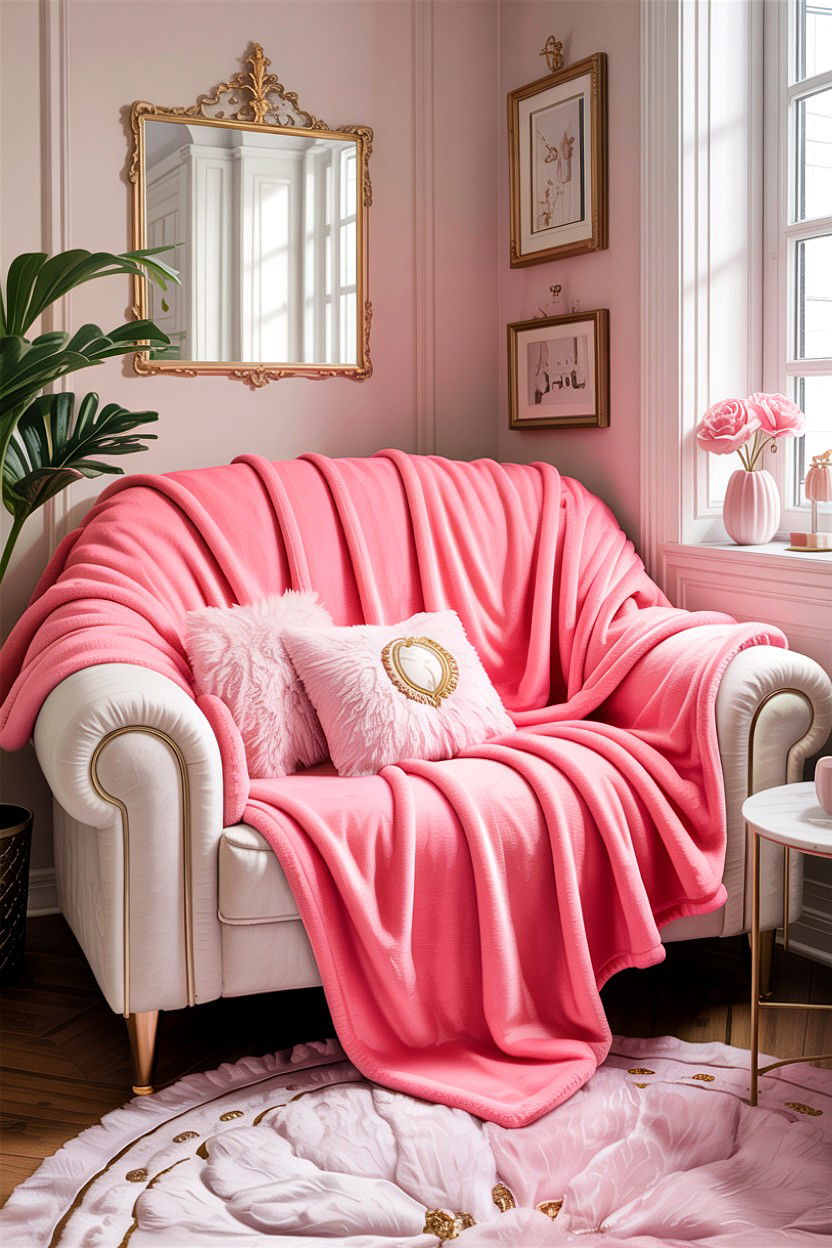 Pink Fleece Blanket - 30 bedroom fleece blankets