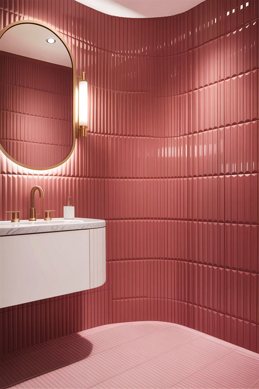 Pink Kit Kat Tile - 30 accent tile bathroom ideas