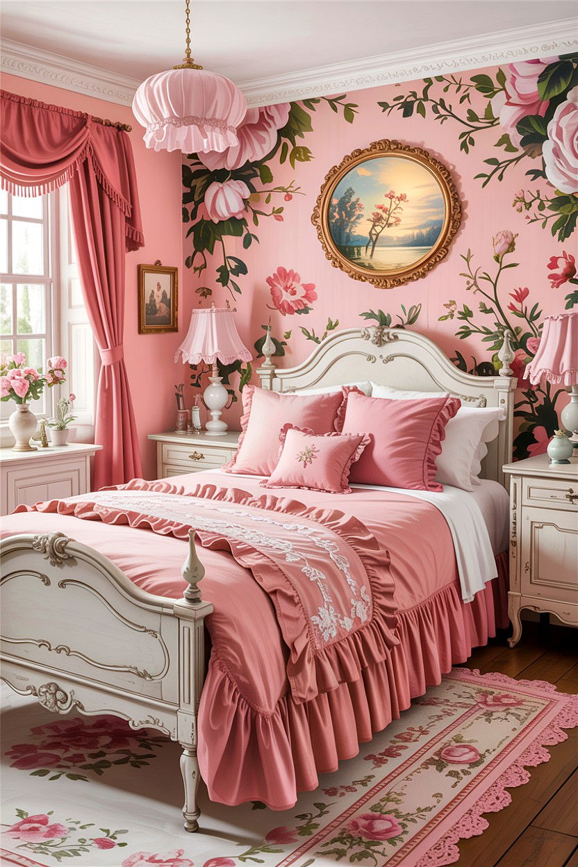 Pink Ruffled Bedspread - 30 bedroom bedspreads