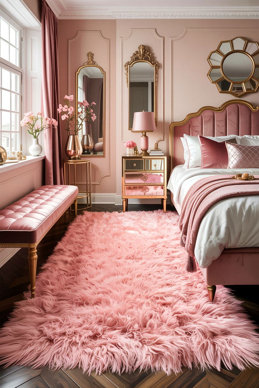 Pink Shag Rug - 30 bedroom shag rugs