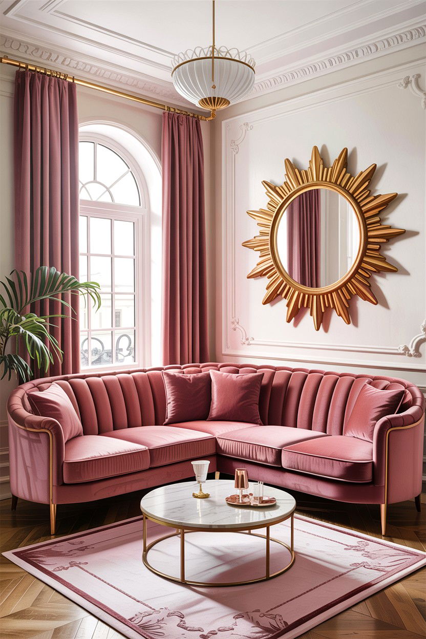 Pink Velvet Corner Sofa - 30 living room corner sofa ideas