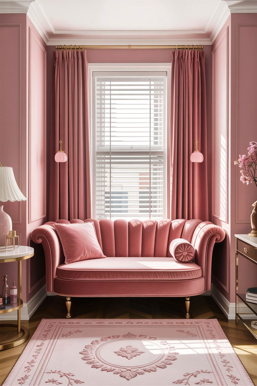 Pink Window Bench - 30 bedroom window benches