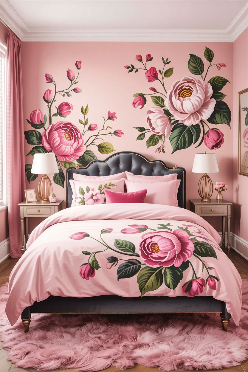 Pink floral bedding - 30 bedroom floral bedding ideas