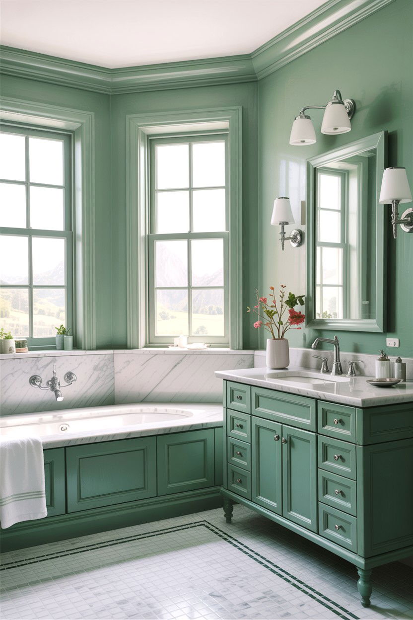 Pistachio green bathroom paint - 30 green bathroom ideas