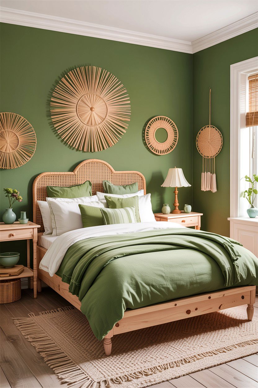 30 Serene Rustic Green Bedroom Ideas for a Natural Feel
