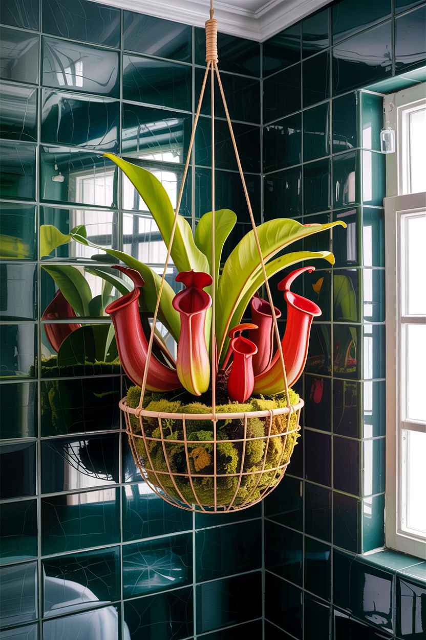 Pitcher plant hanging - 30 hanging plants for bathroom ideas