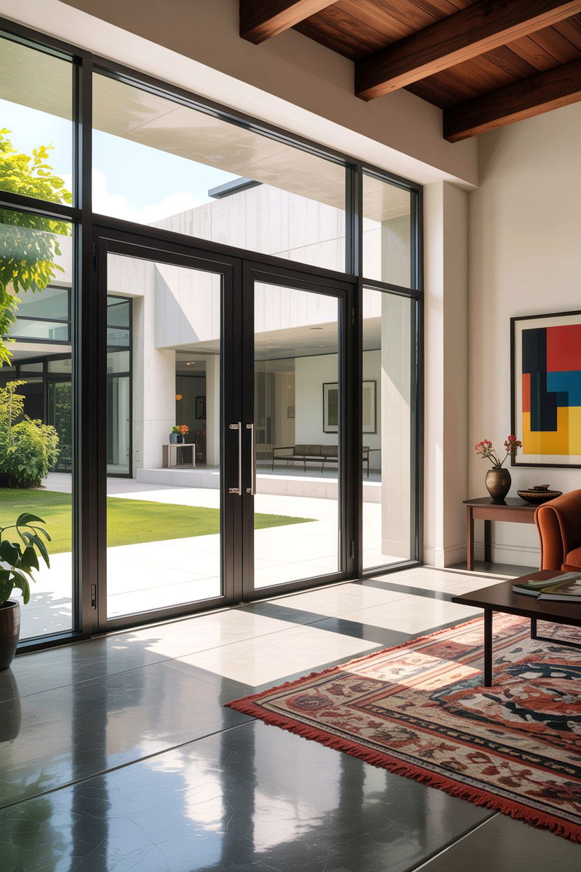Pivot glass door - 30 living room glass doors
