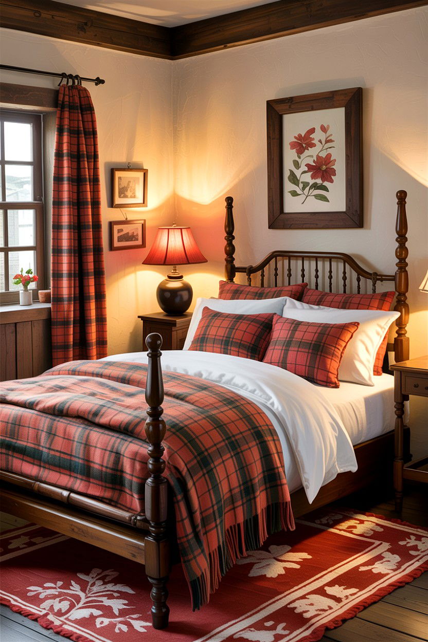 Plaid Patterns - 30 cottage bedroom ideas