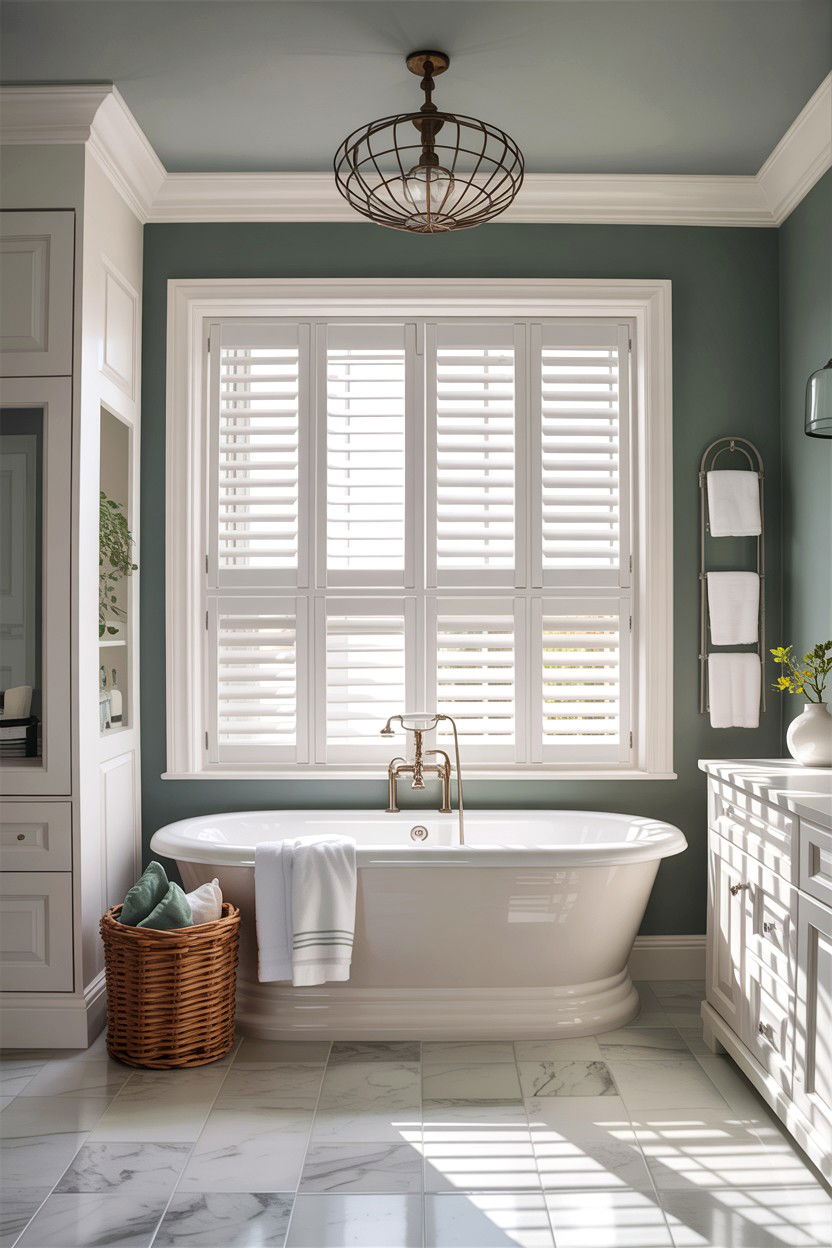 Plantation Shutter Window Bathroom - 30 Hampton bathroom ideas