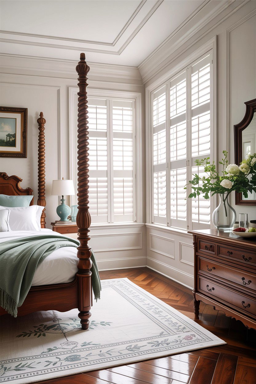 Plantation shutters - 30 bedroom window treatments