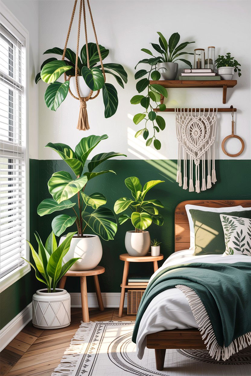 Plants in bedroom - 30 bohemian bedroom ideas