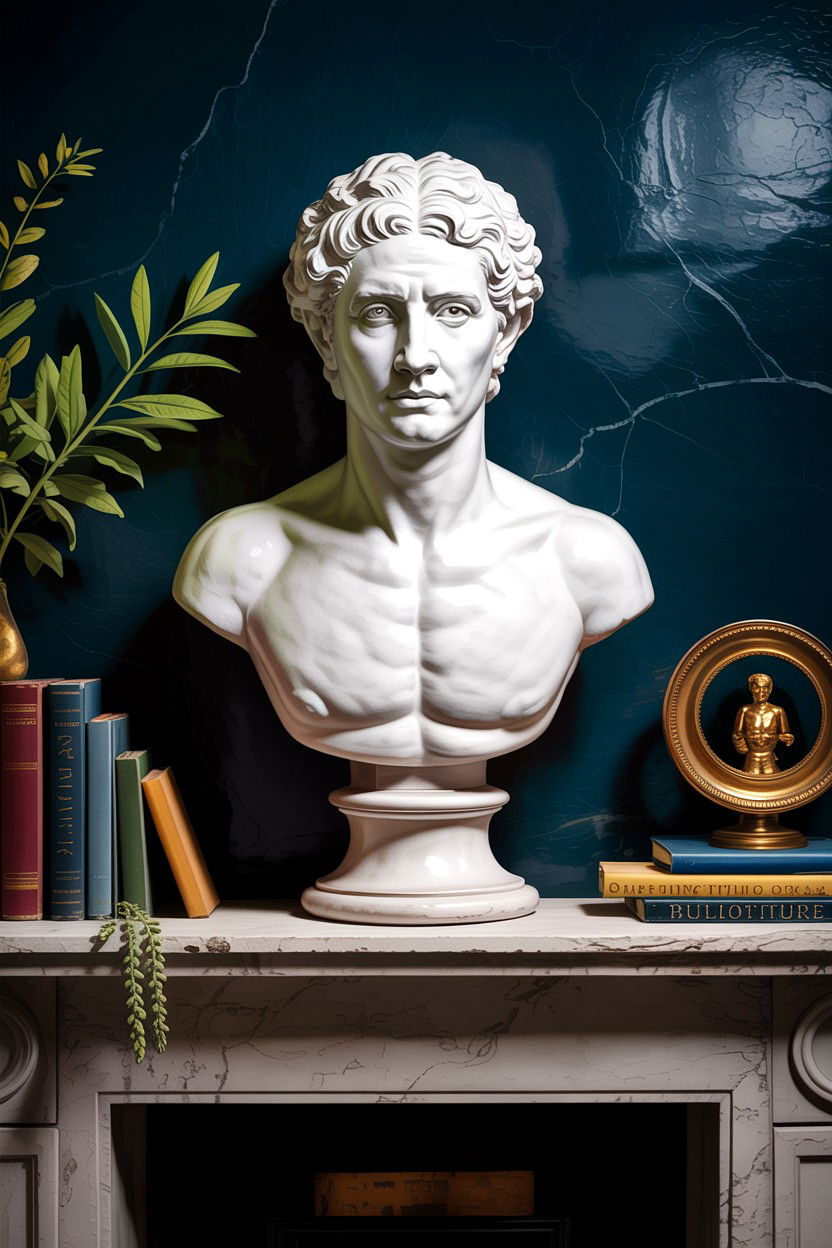 Plaster Bust Statue - 30 dark academia living room ideas
