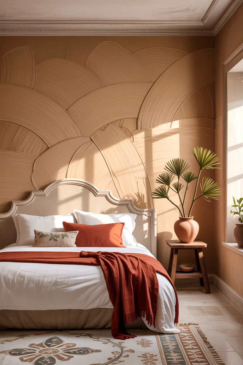 Plaster Effect Wallpaper - 30 bedroom textured wallpapers