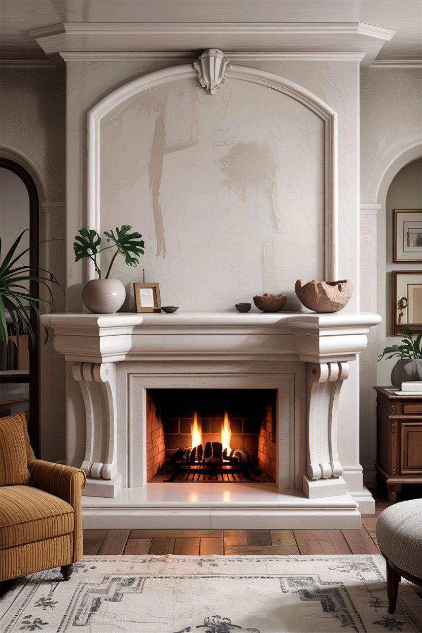 Plaster Fireplace Mantel - 30 living room fireplace mantel ideas
