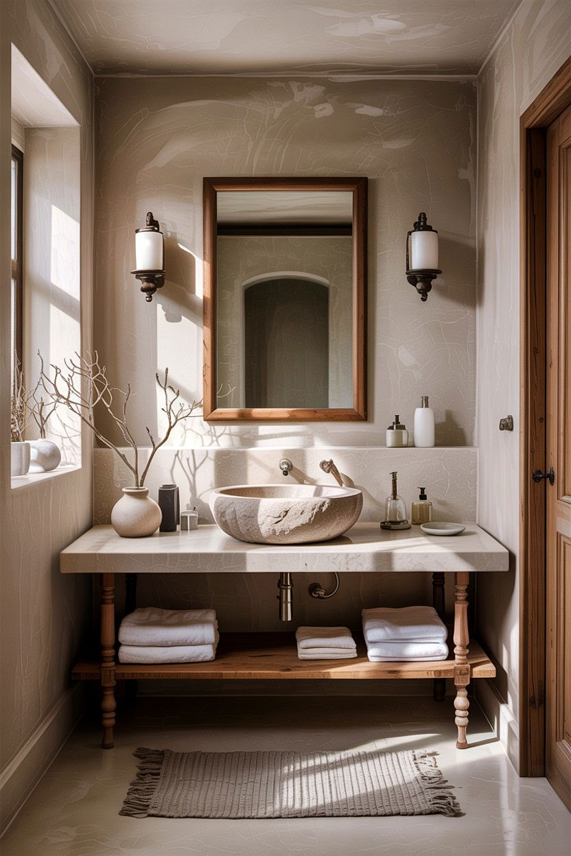 Plaster Wall Bathroom - 30 cool neutral bathroom ideas