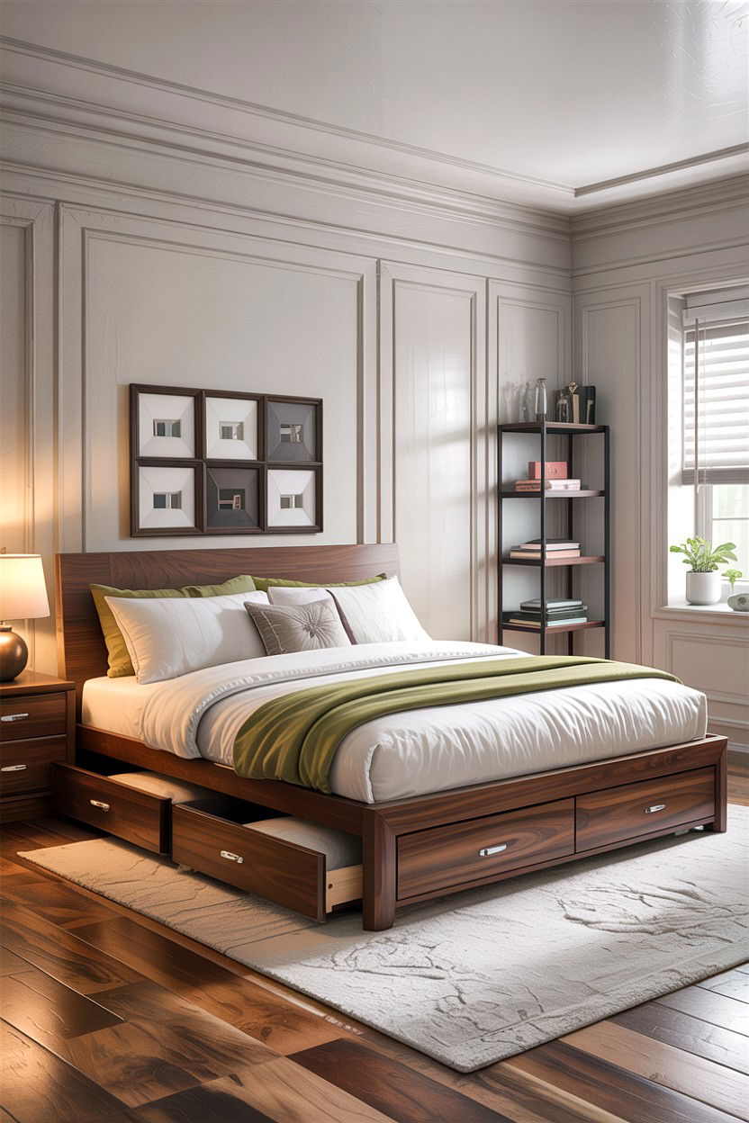 Platform bed with drawers - 30 bedroom under bed storage ideas