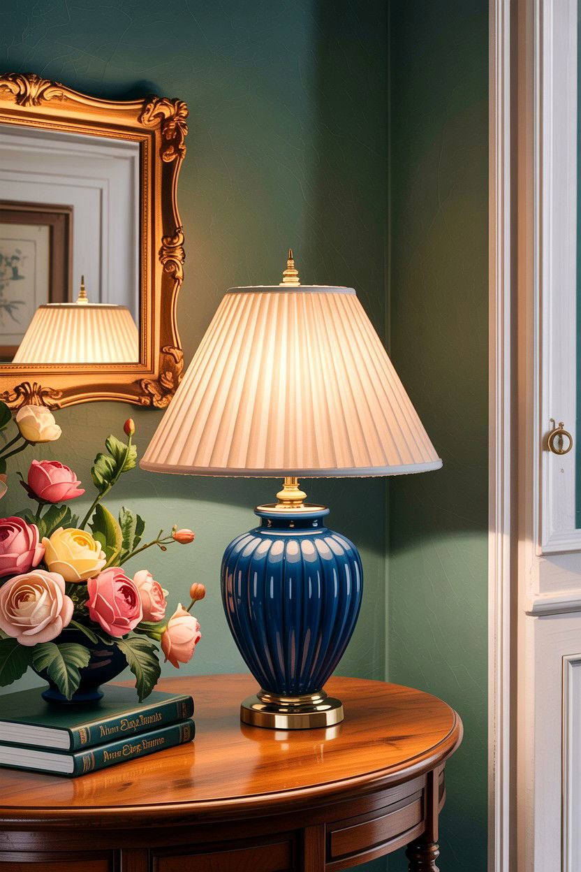 Pleated Shade Table Lamp - 30 bedroom bedside lamps