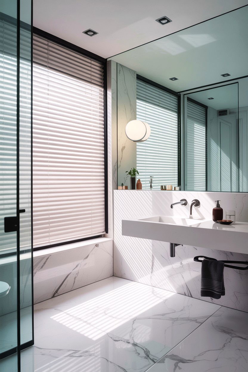 Pleated Window Blinds - 30 bathroom blinds ideas