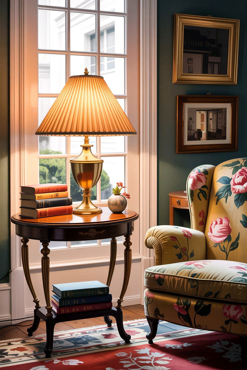 Pleated lampshades - 30 grandmillennial living room ideas