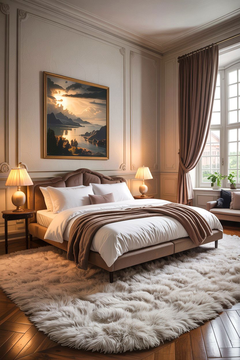 Plush Rug Bedroom - 30 cozy bedroom ideas