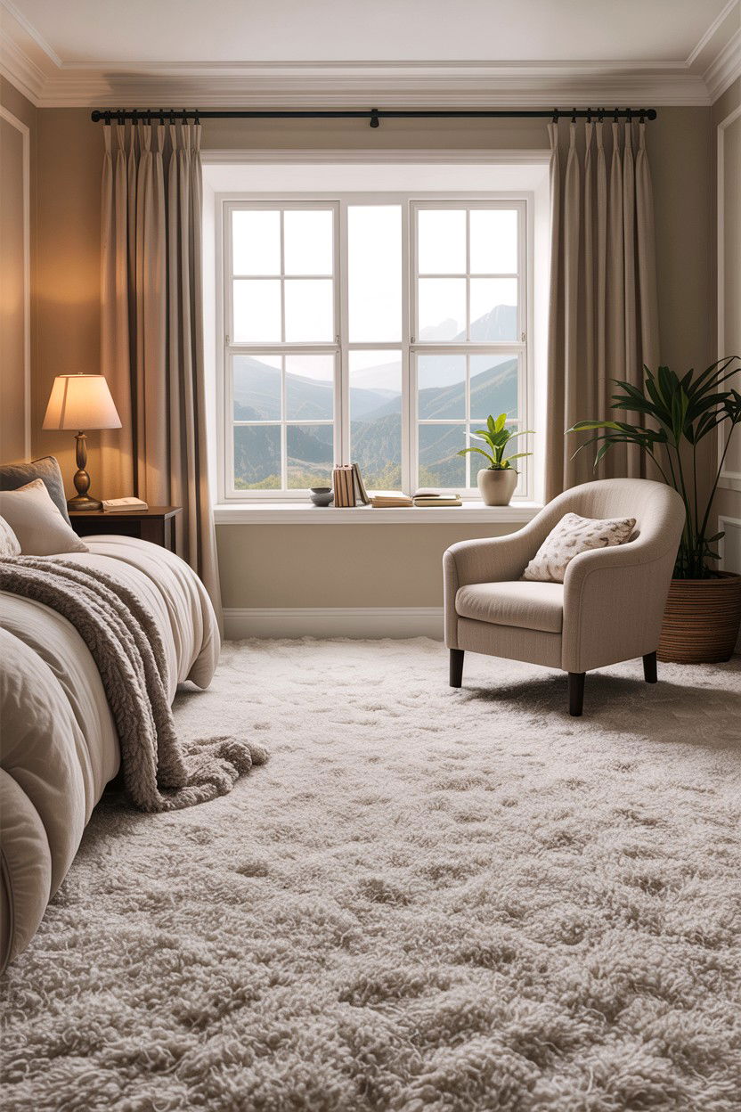 Plush Wall To Wall Carpet - 30 bedroom flooring ideas