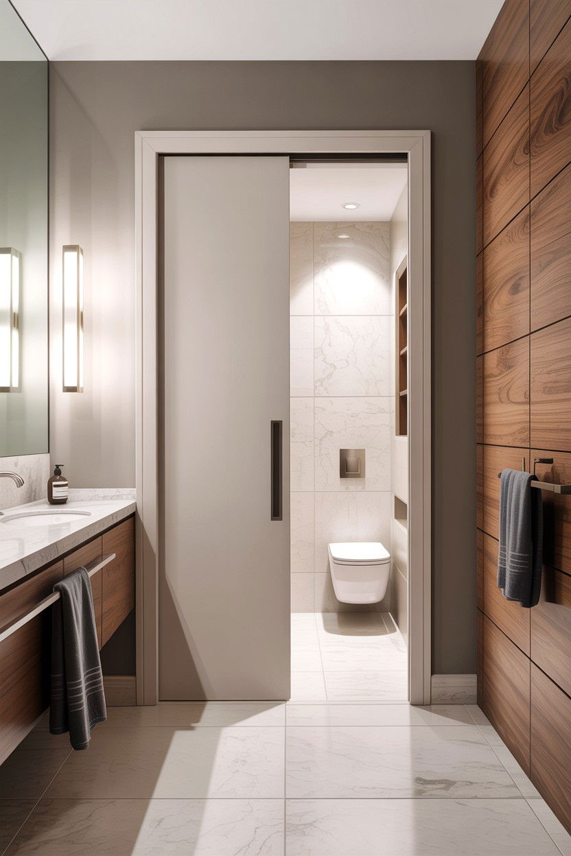 Pocket door bathroom - 30 bathroom design rules
