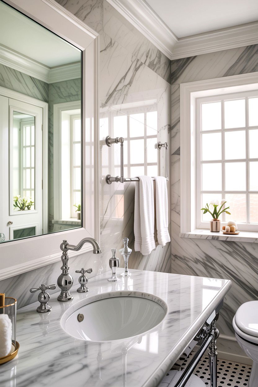 Polished Chrome Bathroom Hardware - 30 classic bathroom ideas