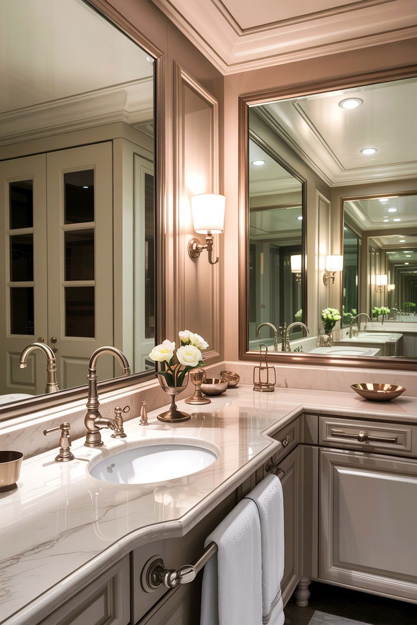 Polished Nickel Elegant Bath - 30 Hampton bathroom ideas