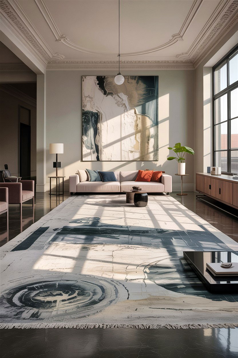 Polished concrete floor - 30 architect living room ideas