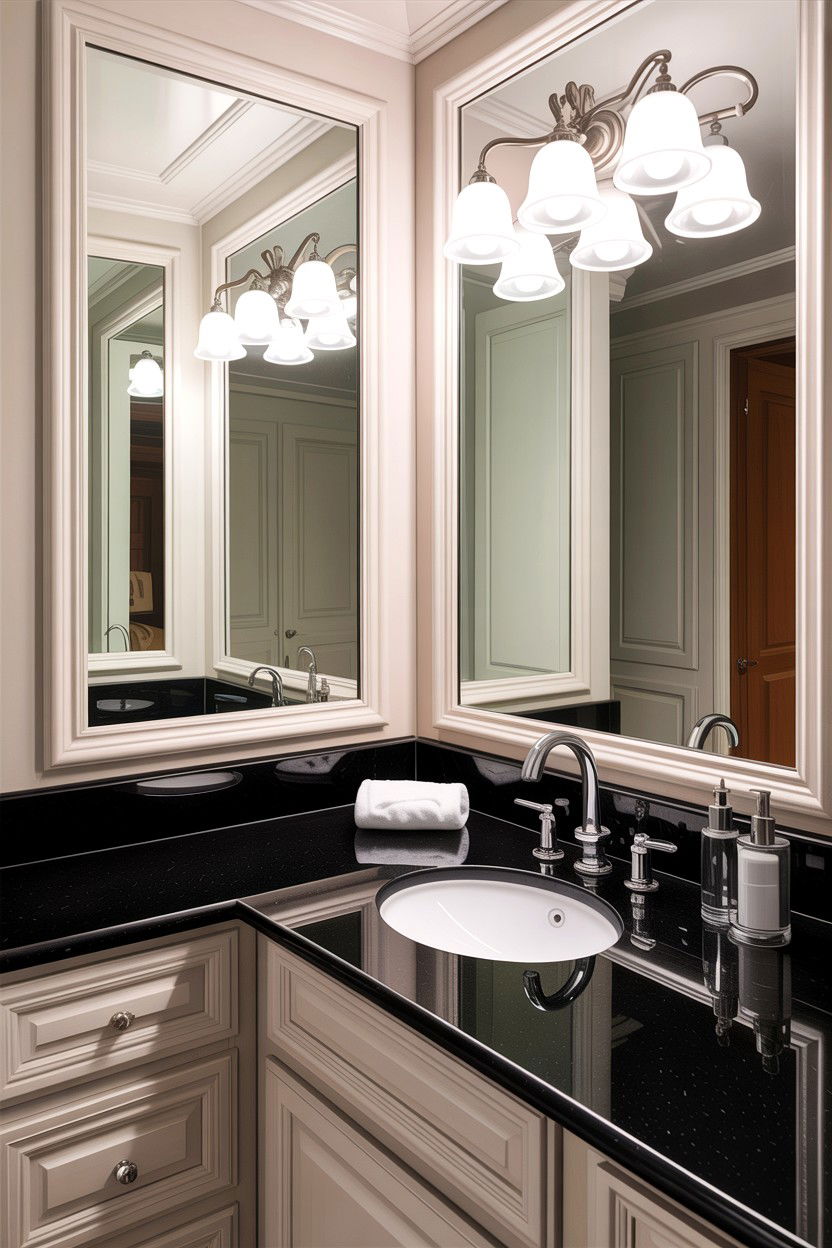 Polished granite surface - 30 granite bathroom ideas