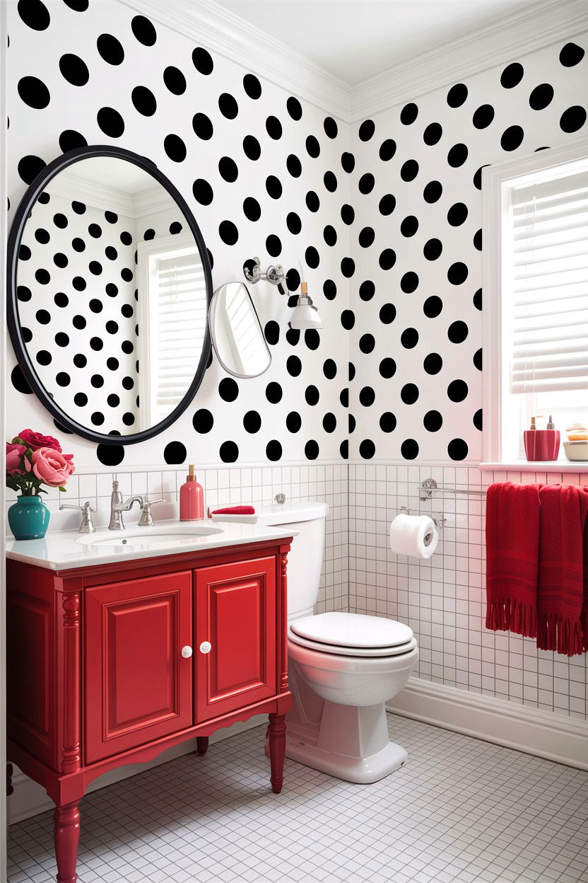 Polka dot bathroom - 30 children's bathroom ideas