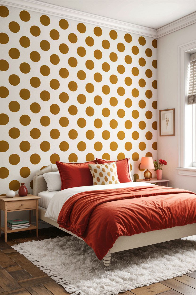 Polka dot wall stencil - 30 bedroom wall stencils