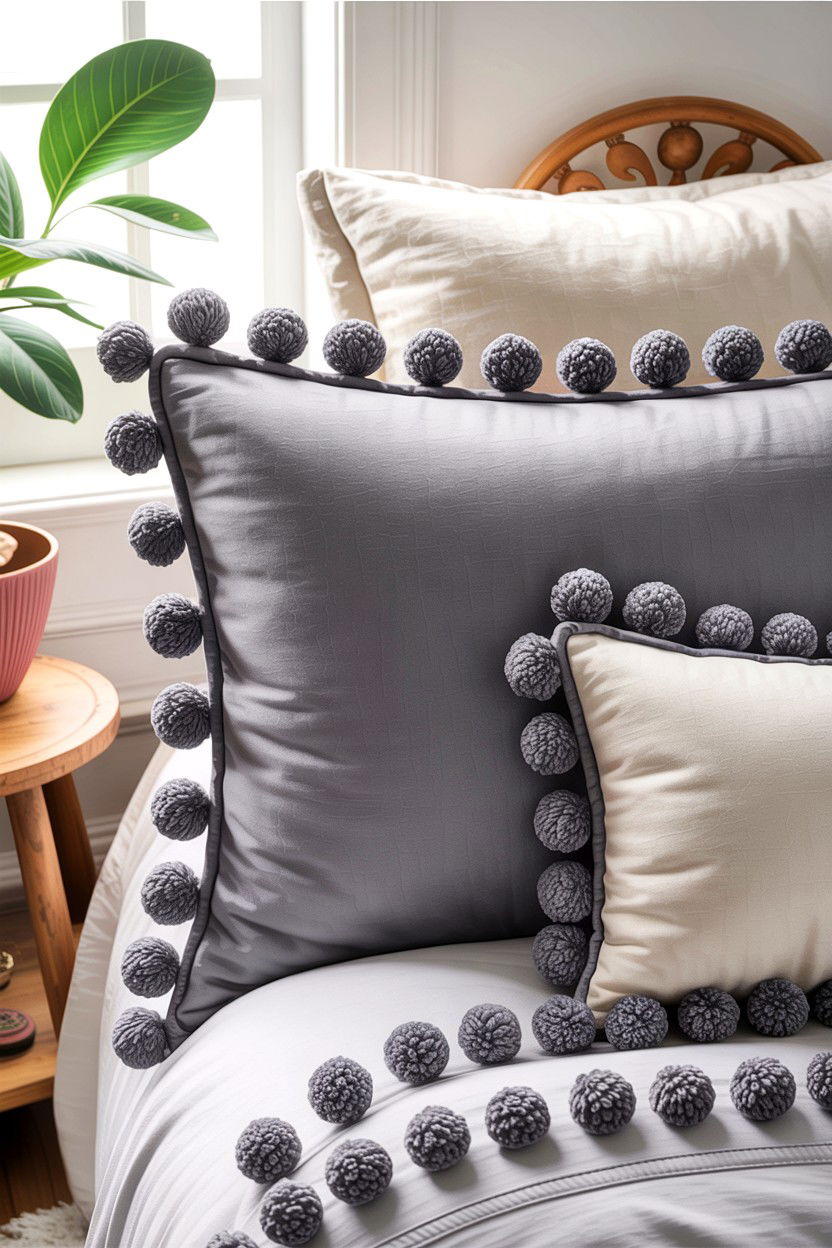 Pom Pom Pillowcase - 30 bedroom pillowcases