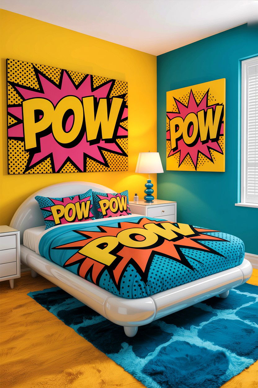 Pop art bedroom - 30 comic book bedroom ideas