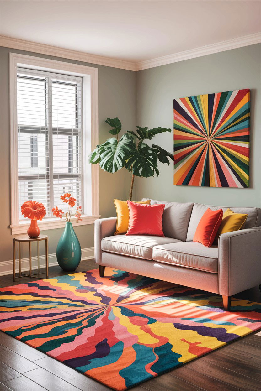 Pop of color decor - 30 condo living room ideas