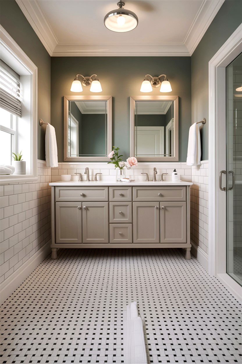 Porcelain Basketweave Bathroom Floor - 30 basketweave tile bathroom ideas