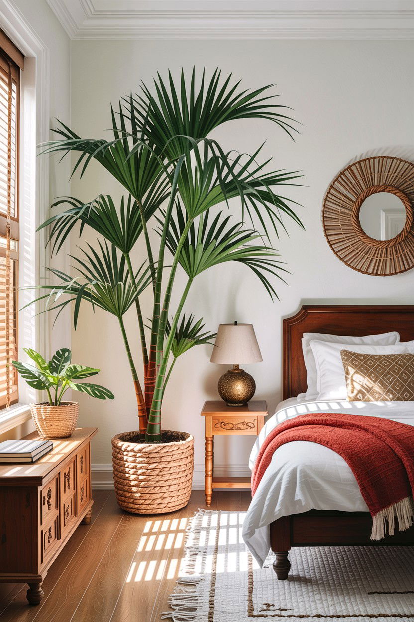 Potted Indoor Palm - 30 African bedroom ideas