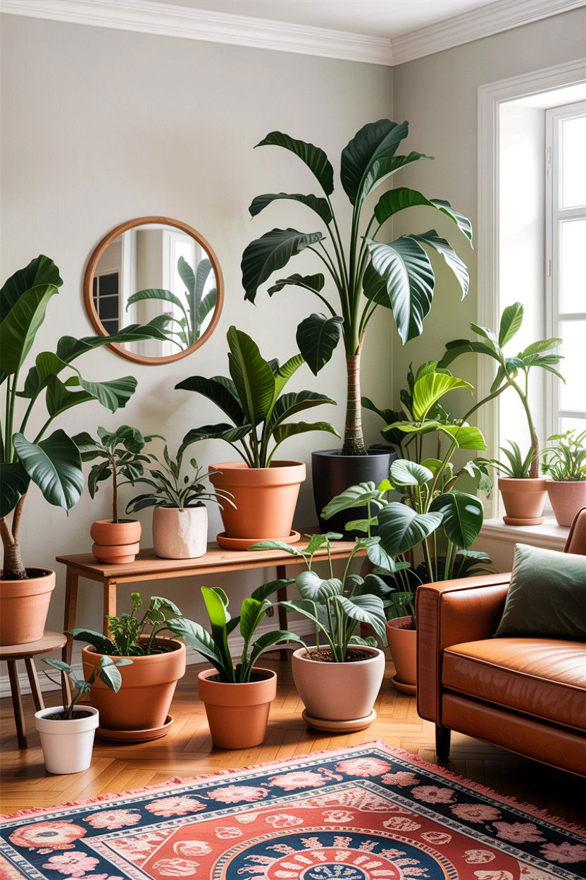 Potted plant - 30 garden themed living room ideas