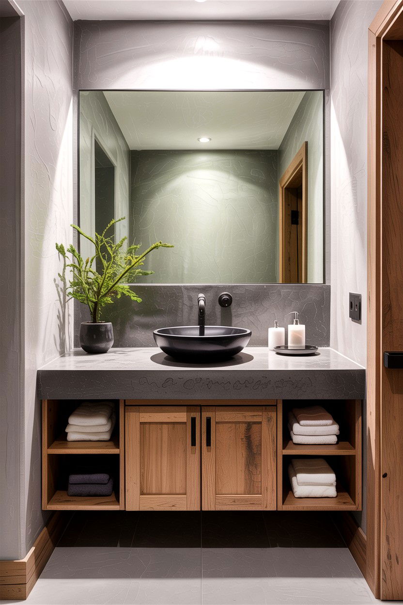 Poured Concrete Vanity - 30 concrete bathroom ideas